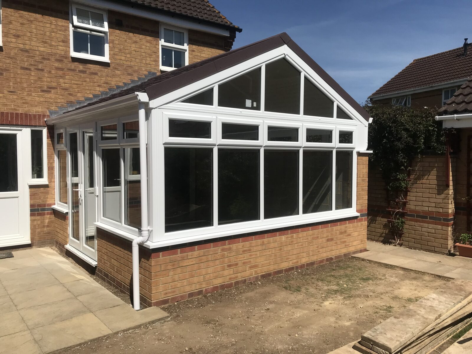 White gable-end conservatory