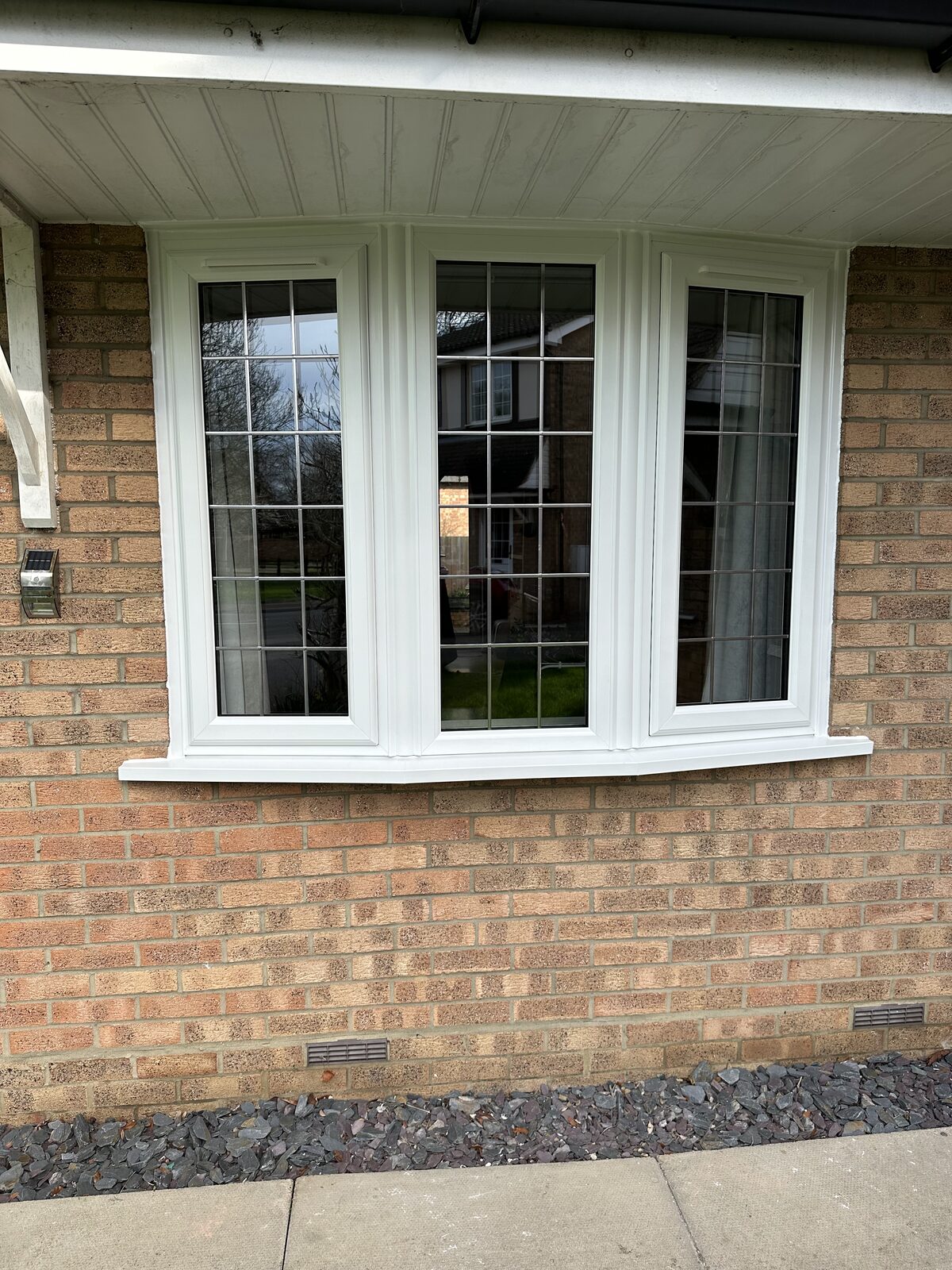 White uPVC bay window